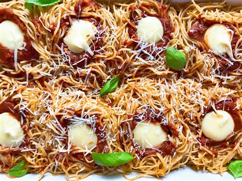 Our light and fluffy classic pasta nests add a gourmet touch to any meal. Angel Hair Nests with Fresh Mozzarella