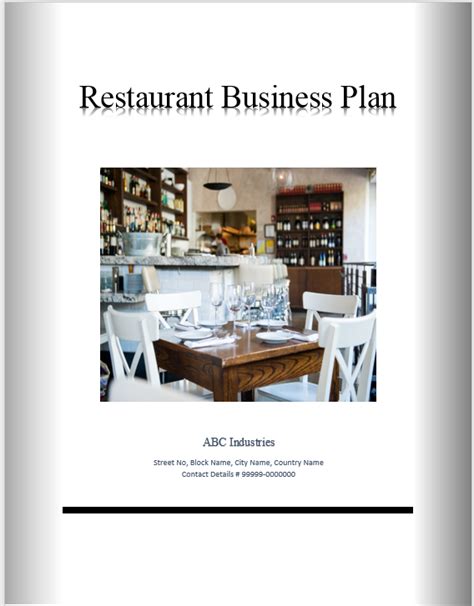 Restaurant Business Plan Templates 6 Free Word Templates