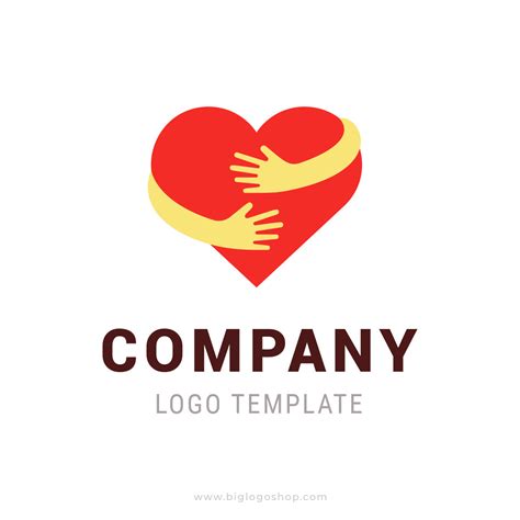 Hugging Heart Logo Symbol Love Yourself Vector Flat Logo Design Templ