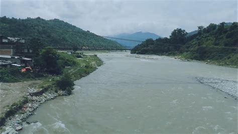 Indravati River Melamchi River During Monsoon Flood Nepali