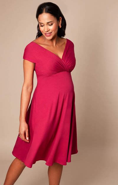 Alessandra Maternity Dress Short Rich Raspberry Pink Maternity Wedding Dresses Evening Wear