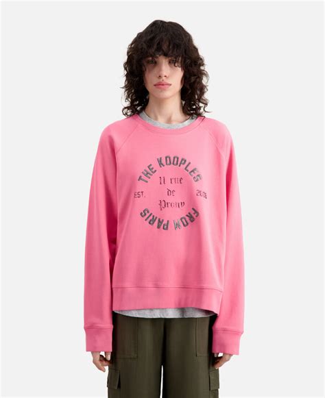 Pink Sweatshirt With 11 Rue De Prony Serigraphy The Kooples Uk