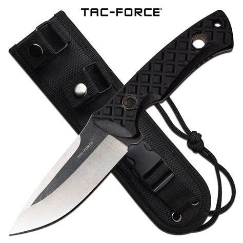 Tactical Combat Knife Tac Force Fixed Blade Full Tang Black