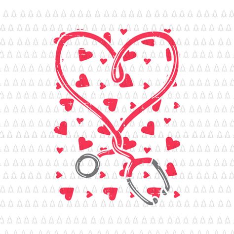 Heart Stethoscope Svg Nurse Valentines Svg Nurse Svg Heart