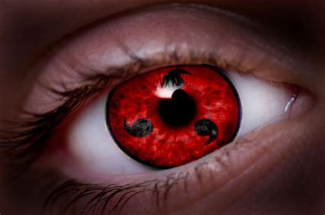 Begin by finding something to cover one of your eyes. Real Sharingan by ashbolt33 on DeviantArt