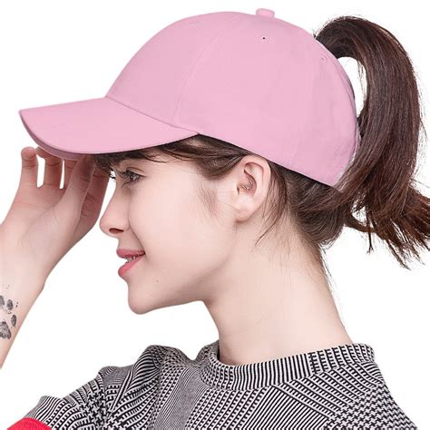 2018 New Fashion Ponytail Baseball Cap Women Messy Bun Caps Adjustable ...