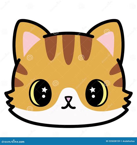 Isolated Cute Cat Emoji Cartoon Stock Vector Illustration Of Avatar