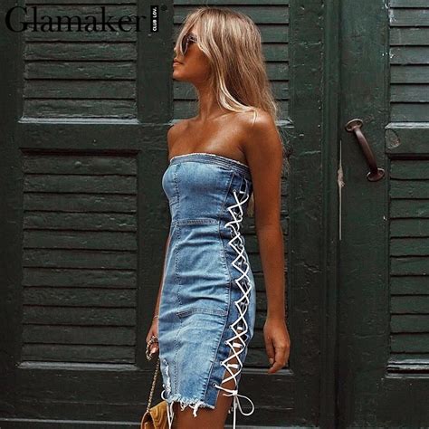 Blue Jeans Body Con Club Summer Elegant Short Mini Party Dress Denim