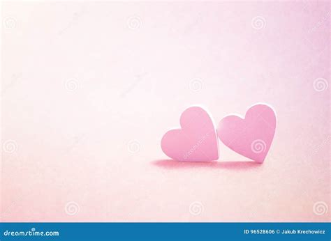 Two Pink Hearts Stock Illustration Illustration Of Pink 96528606