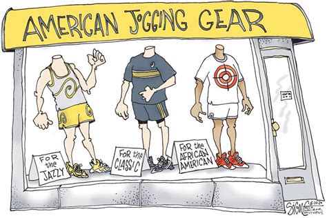 Political Cartoon Jogging While Black