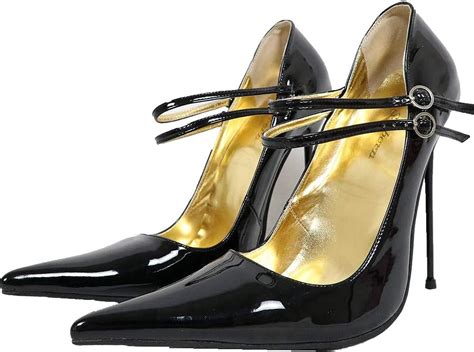 sorbern sexy thin metal high heel women pumps super long pointed toe mary janes style 14cm