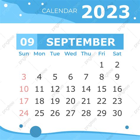 2023年9月日曆 九月 日曆 月免向量圖案素材免費下載PNGEPS和AI素材下載 Pngtree