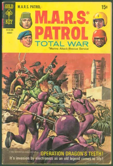 Vintage 1969 Gold Key Comics Mars Patrol Total War 10 Gd Op Dragons