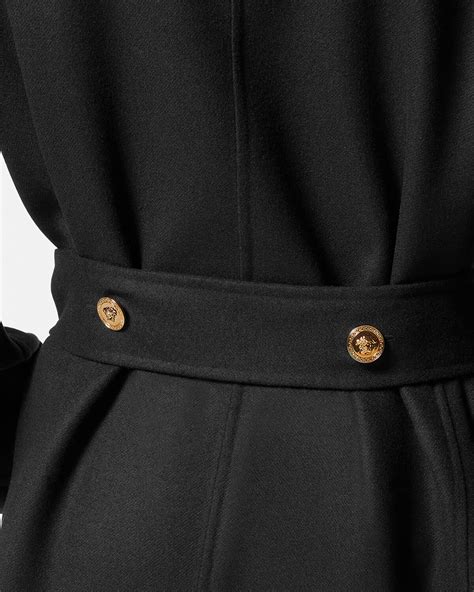 Versace Medusa Belted Long Coat For Women Uk Online Store
