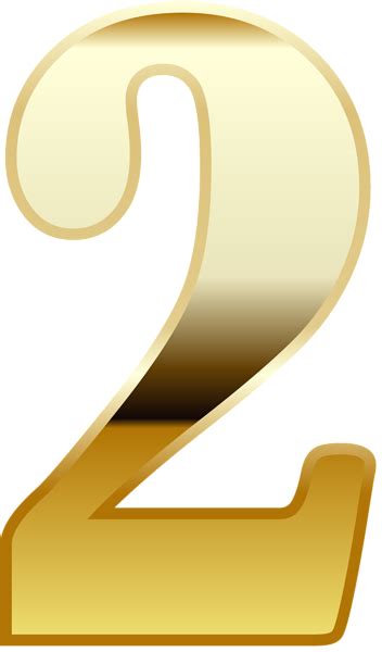 Number Two Gold Classic Png Clip Art Image 0fa