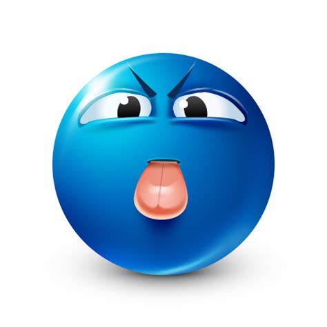 Putting Tongue Out Funny Emoji Faces Blue Emoji Smiley Emoji