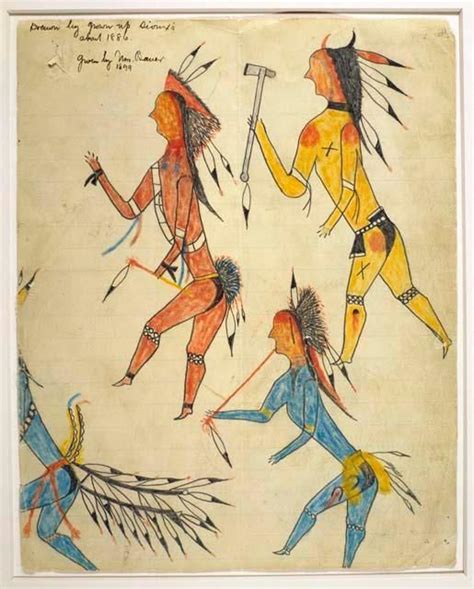 Drawing Warriors Dance Sioux 1886 Native American Drawing Native
