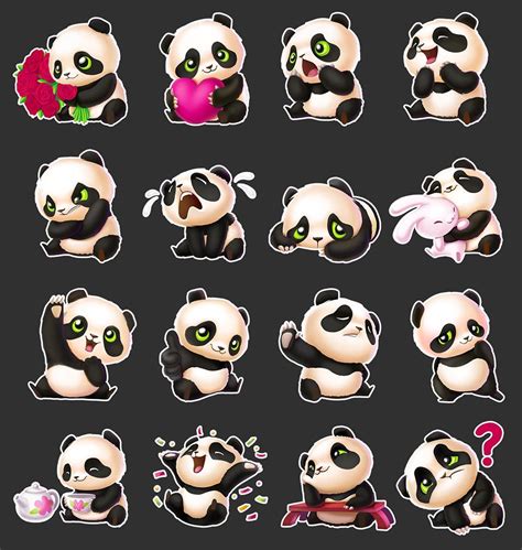 Panda Sticker Pack By Wichka On Deviantart Panda Art Panda