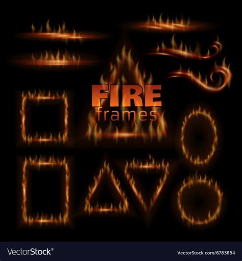 Fire Frames Royalty Free Vector Image Vectorstock