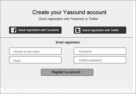 Download Yasound Sign-up Form Wireframe