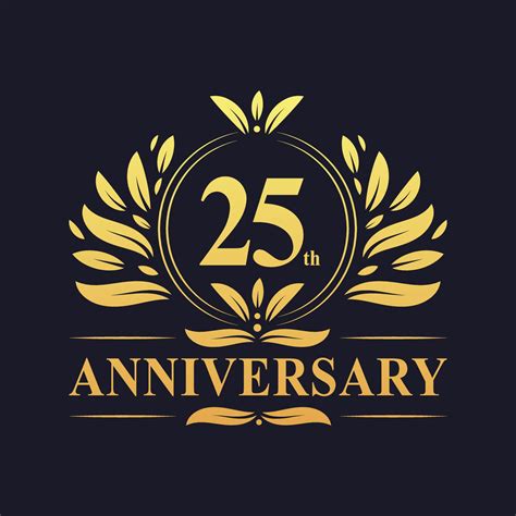25th Anniversary Design Luxurious Golden Color 25 Years Anniversary