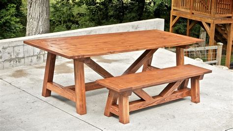 build  farmhouse table  benches
