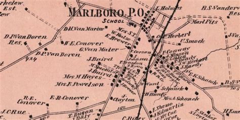 Beautifully Restored Map Of Marlboro Nj From 1873 Knowol