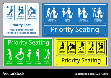 Priority Seat Sticker Royalty Free Vector Image