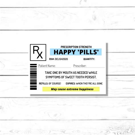 Printable Prescription Labels : Rx Prescription Label Editable And