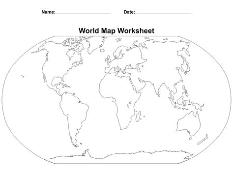 Free 3rd Grade Printable Blank Continents Map Printable Blank Templates