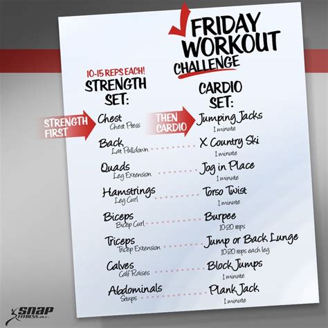 Friday Workout Challenge Snap Fitness Friday Workout Workout
