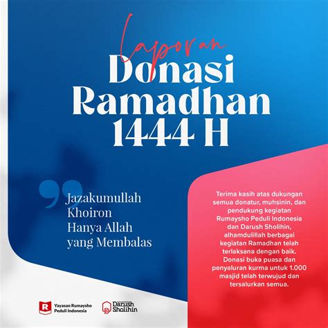 Laporan Kegiatan Ramadhan 1443 H Bersama Darush Sholihin Dan Rumaysho