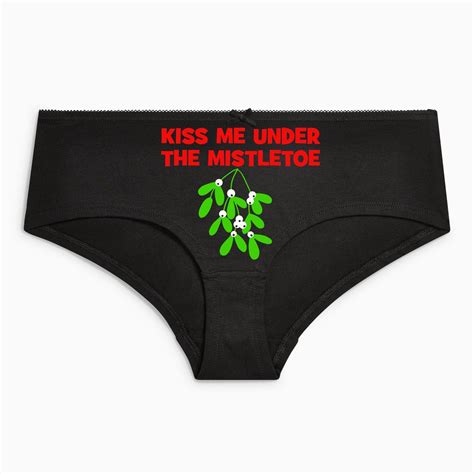 christmas knickers kiss me under the mistletoe with free uk delivery