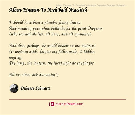 Albert Einstein To Archibald Macleish Poem By Delmore Schwartz