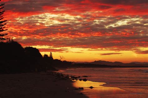 Fiery Sunset at Byron Bay | Sunset, Sunrise, Byron bay
