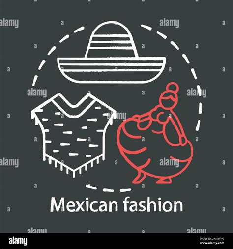 Icono De Moda Mexicano Concepto De Tiza Trajes Tradicionales De Am Rica Del Sur Poncho