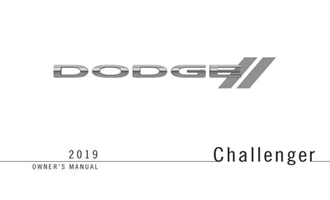 2019 Dodge Challenger Owners Manual Pdf 532 Pages