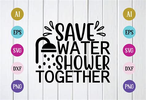 Save Water Shower Together Graphic By Bdb Graphics Creative Fabrica