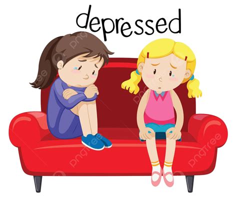 Two Girls Is Depressing Couch Clip Sad Vector Couch Clip Sad Png And