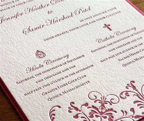 Elegant festive wedding card design. Religious Letterpress Wedding Invitation Cards Catholic ...