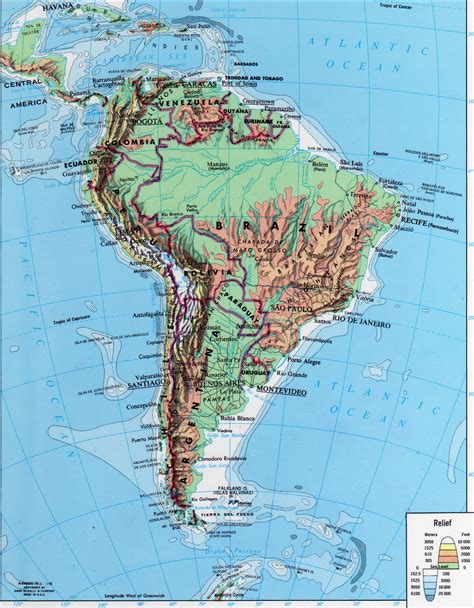 Mapa Físico De América Del Sur Tamaño Completo