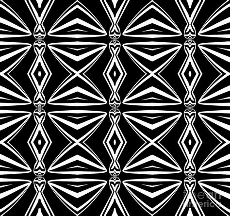 Geometric Art Pattern Black White Abstract Print No211 Digital Art By