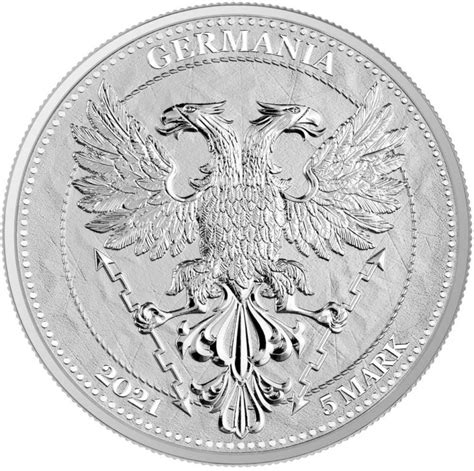 100 X Chestnut Germania Mint 2021 5 Mark 1 Oz Pure Silver Brilliant