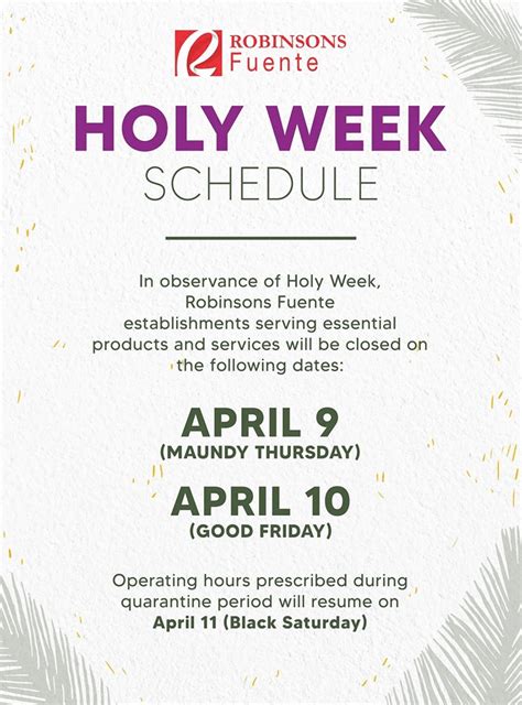Guide: Cebu Mall Hours for Holy Week 2020