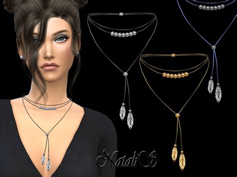 Choker With Feathers And Beads By Natalis At Tsr Sims 4 Updates