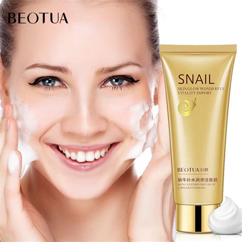 BEOTUA Snail Oil Control Facial Cleanser Anti Aging Breakout Wrinkle Reducing Face Wash For