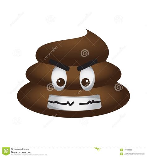 Angry Poop Emoji Stock Vector Illustration Of Cartoon 120188596