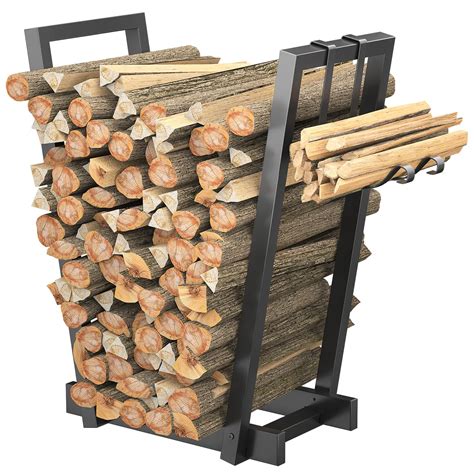 Unikito Firewood Rack Outdoor Fireplace Wood Log Rack Indoor Firewood Holder Storage With