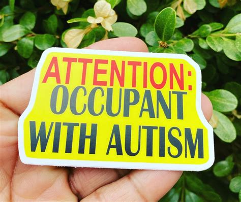 Autism Safety Sticker Emergency Decal Occupant With Autism Etsy