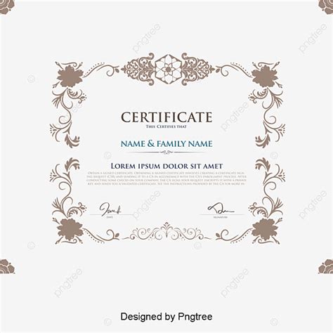 O Certificado Certificado Lace Moldura Png E Vector Clip Art Frames